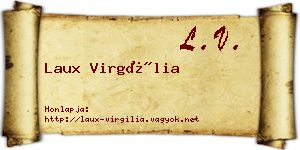Laux Virgília névjegykártya
